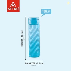Attro O2 Spring 1000ml Water Bottle with Easy to Carry Handle Leak-pro