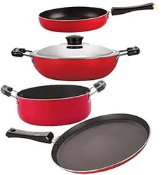 Nirlon Dishwsher Safe Non Stick Gift Cookware Set of 4 Pieces (FT13_FP