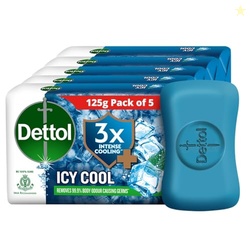Dettol Icy Cool Bathing Soap Bar With 3x intense cooling (625gm), 125g