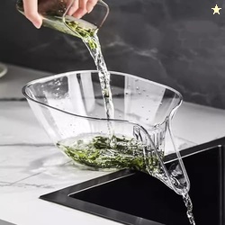 Clazkit Transparent & Grey Kitchen Sink Drain Basket with Spout | Pack