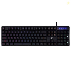 HP K300 Wired Gaming Keyboard, Backlit Membrane with Mixed Color Light