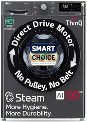 LG Smart Choice, 9 Kg, 5 Star, AI Direct Drive Technology, Steam, 6 Mo