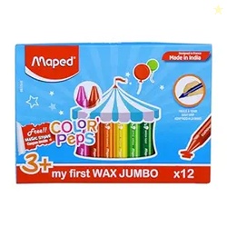MAPED Color'Peps My First Wax Jumbo Crayon (Pack of 12 Shades, Multico