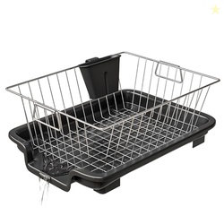TEX-RO Dish Drying Rack with Drainer Tray | Stainless Steel Vessel Dra