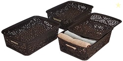 Amazon Brand - Solimo Royal Multipurpose Storage Basket With Lid- Medi