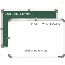 YAJNAS Kids Double Sided Whiteboard with Chalkboard 41x28 cm Non-Magne
