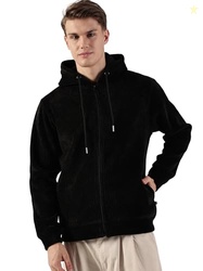 Thomas Scott Mens Regular Fit Hooded Jacket with Zip (TSMLJKT08_Black,