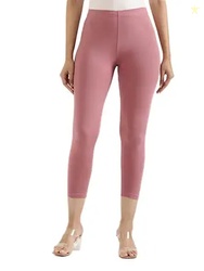 GO COLORS Soft Cotton Stretch Cropped Leggings for Women | Breathable,
