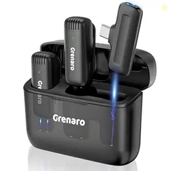 GRENARO J13 Wireless Mic for YouTube, 3-Level Adjustable MicNoise Redu