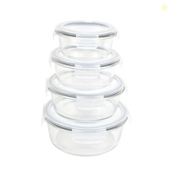 Signoraware Safe N Store Glass Round Container | Airtight & Leakproof 