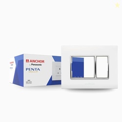 Anchor by Panasonic Penta 3 Module Gina Cover Plate with Chrome Collar
