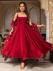 KALINI Women Ethnic Motifs Embroidered Sequinned Kurta with Pyjamas & 