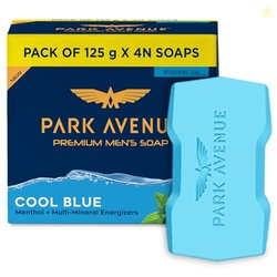 Park Avenue Premium Mens Soaps for Bath  Cool Blue | 125g (Pack of 4) 