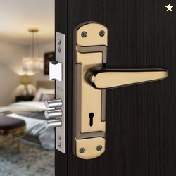 Milton Iron Mortise Lock Set with Handle Black Gold Finish, 200mm Leng