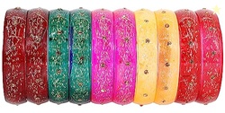 NMII Glass with Glitter and Feather Design Glossy Finished Multicolor 