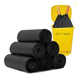 Stysol Premium Black Garbage Bags for Dustbin/Trashbin Medium 19 x 21 