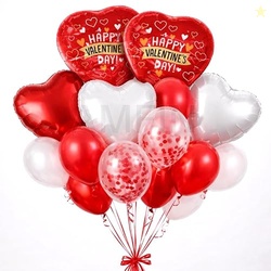 AMFIN (Pack of 14) Happy Valentines Day Balloon Decoration Set | Roman