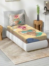 Steve & Anderson Purerest Peach Printed Cotton 144TC Single Bedsheet S