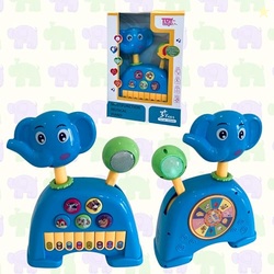 ToyMagic Animal Piano Elephant with Moving Tail & Wheels | Interactive