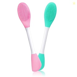 GLUN 2 in 1 Face Mask Applicator Spetula & Lip Facial Cleansing Brush,