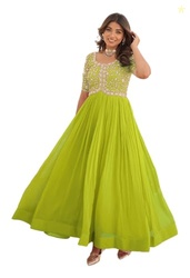 Fashion Basket Georgette Embroidered Anarkali Gown for Women