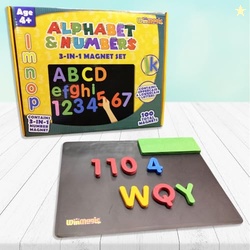 ToyMagic Magnetic Puzzles Alphabet & Numbers 82 Pcs  52 Letters + 30 N