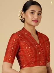 Studio Shringaar Printed V-Neck Saree Blouse