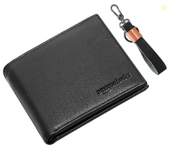 amazon basics Genuine Leather Wallet Keyring in Gift Box Packaging- Cl