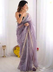 TIGER SNAKE Sequinned Net Saree