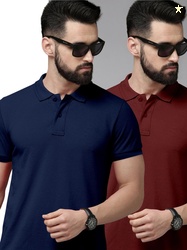 Metronaut Pack of 2 Slim Fit Polo Collar T-shirts