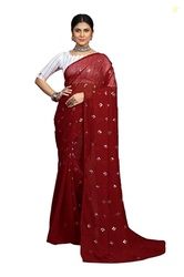 Glory Sarees Womens Georgette Embroidery Saree With Blouse Piece (GLF7