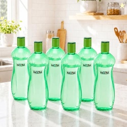 Nayasa Loopy 1000 ML Pet Plastic Fridge Water Bottles Set of 6 | BPA F