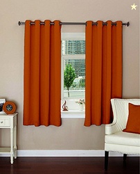 Lushomes Room Darkening Curtains 5 feet, Mango Yellow Window Curtains 