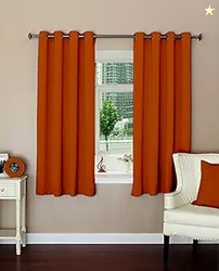 Lushomes Room Darkening Curtains 5 feet, Mango Yellow Window Curtains 