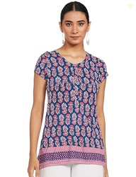 Rangriti Blue Viscose Indie Top