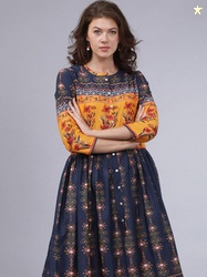 KAFTANIZE Forest Green Work Detailed Front Cotton Flex Co-Ord Set
