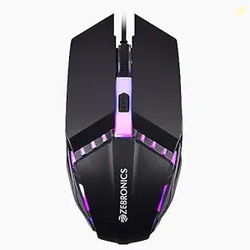 ZEBRONICS PHERO Wired Gaming Mouse with up to 1600 DPI, Rainbow LED Li