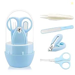 GLUN Baby Care Set, Capsule Shape Pack, 4-in-1 (Anti-Pinch Nail Clippe