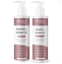 PORES BE PURE Keratin & Argan Oil Shampoo and Conditioner Combo | Nour
