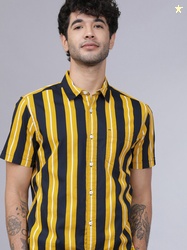 HIGHLANDER Men Slim Fit Striped Shirt
