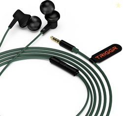 TRIGGR Blaze 3.5mm Jack Wired Earphones (Jungle Noir, In the Ear)