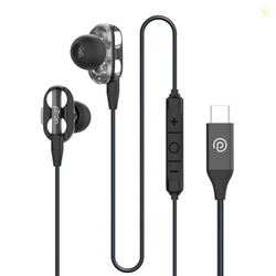 pTron Boom Play X4 Dual Driver in-Ear Type C Wired Earphones with in-l