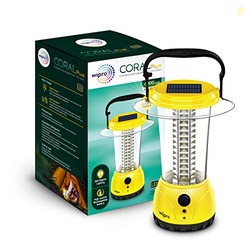 Wipro Coral Plus Rechargeable Solar LED Lantern (Pack of 1 Yellow)