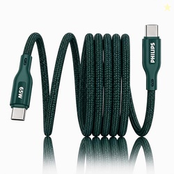 PHILIPS DLC4160CT/94 65W Type-C to Type-C Fast Charging Cable (2m Crys