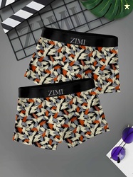 ZIMI LIFESTYLE Pk Of 2 Printed Short Trunks