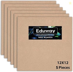 Eduway 12x12 Inch MDF Board Wood Sheet for Mandala , Lippan, Resin Art