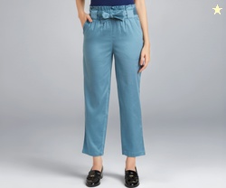 Amazon Brand - Symbol Women's Tapered Paper Bag Trousers (High Rise An