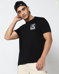 YOUSTA Men Graphic Print Regular Fit Crew-Neck T-Shirt