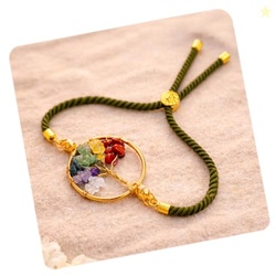 CraftVatika 7 Chakra Bracelet for Women Girls, Tree Of life Lucky Char