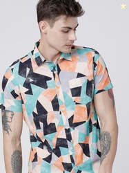 HIGHLANDER Men Slim Fit Opaque Printed Casual Shirt